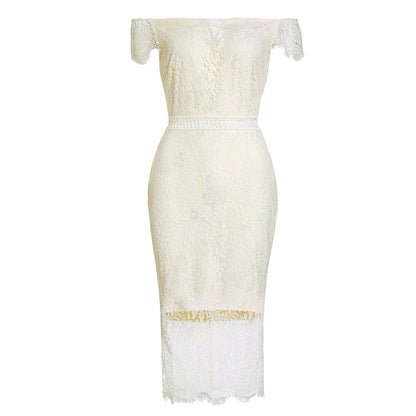 Elegant Lace Evening Wedding Dress for Women Sexy Hollow Out Office Ladies Bodycon Dresses Fashion Birthday Party Club Vestidos