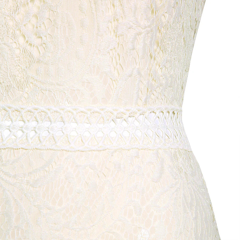 Elegant Lace Evening Wedding Dress for Women Sexy Hollow Out Office Ladies Bodycon Dresses Fashion Birthday Party Club Vestidos