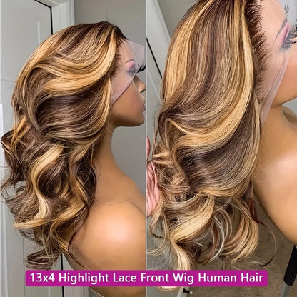 30 32 Inch Highlight Wig Human Hair 13x4 Honey Blonde Body Wave Lace Front Wig Brazilian Hair Wigs For Women Hd Lace Frontal Wig