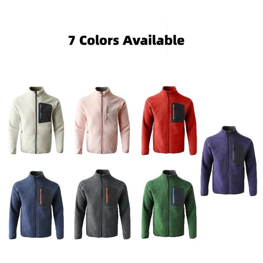 Stand Up Collar Fleece! Unisex Sports Jacket Lightweight Cozy Warm Top Versatile Soft Daily Sports Fall Winter Essential