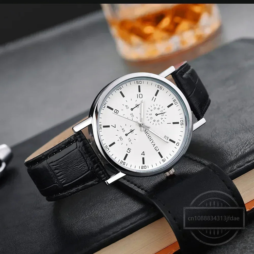 Men Watches Business Wrist Watch Luxury Leather Strap Analog Watches Quartz Wristwatches Clock Men Women Casual Simple Watch