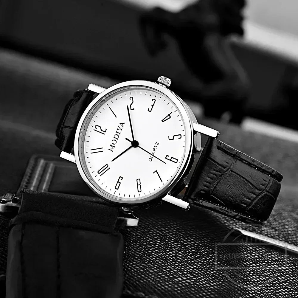 Men Watches Business Wrist Watch Luxury Leather Strap Analog Watches Quartz Wristwatches Clock Men Women Casual Simple Watch