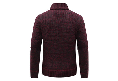 Winter Men Warm Cardigan Padded Jackets Fashion Men Fleece Lined knitwear Sweaters Cardigan Coats Men Windbreaker Knit Jacket