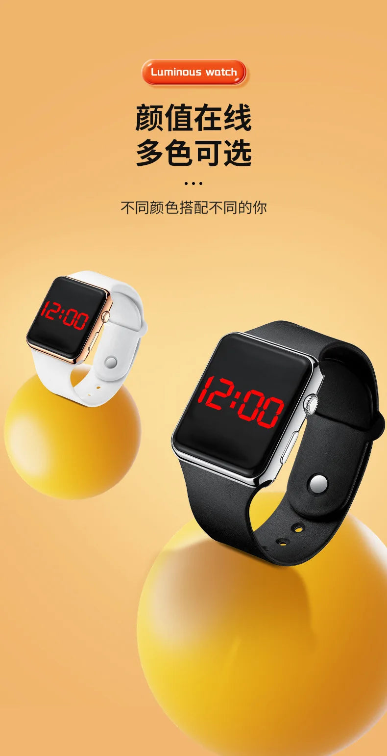 Digital Watches Men Women Electronic Square LED Sport Wristwatch Fashion Casual Simple Silicone Female Clock Reloj Para Mujer