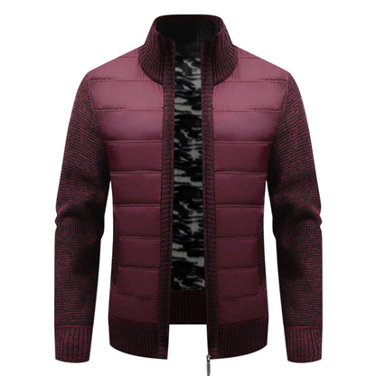 Winter Men Warm Cardigan Padded Jackets Fashion Men Fleece Lined knitwear Sweaters Cardigan Coats Men Windbreaker Knit Jacket