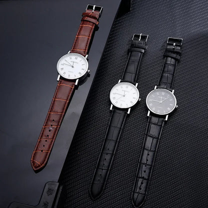 Men Watches Business Wrist Watch Luxury Leather Strap Analog Watches Quartz Wristwatches Clock Men Women Casual Simple Watch