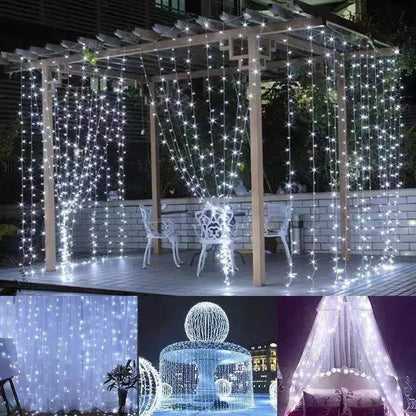 Christmas Light Party Birthday Wall Decoration LED 8 Mode 3/6M Garland Wedding Fairy Light USB Curtain String Lamp Holiday Decor