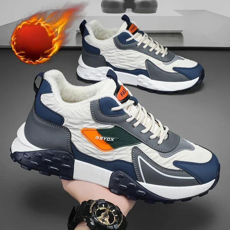 2025 New Sneakers Shoes for Men Luxury Platform Male Sneakers High Quality Casual Running Shoes Winter Plus Size Cotton Shoes