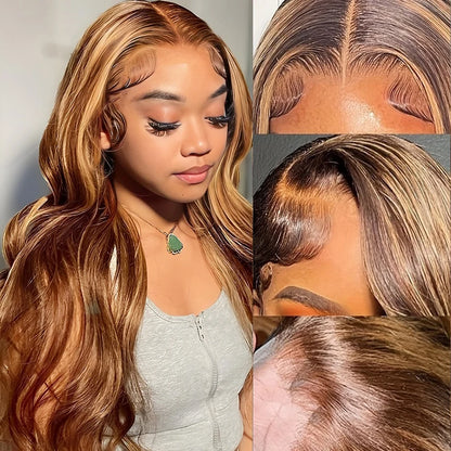 30 32 Inch Highlight Wig Human Hair 13x4 Honey Blonde Body Wave Lace Front Wig Brazilian Hair Wigs For Women Hd Lace Frontal Wig