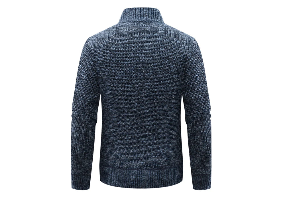 Winter Men Warm Cardigan Padded Jackets Fashion Men Fleece Lined knitwear Sweaters Cardigan Coats Men Windbreaker Knit Jacket