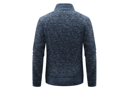 Winter Men Warm Cardigan Padded Jackets Fashion Men Fleece Lined knitwear Sweaters Cardigan Coats Men Windbreaker Knit Jacket