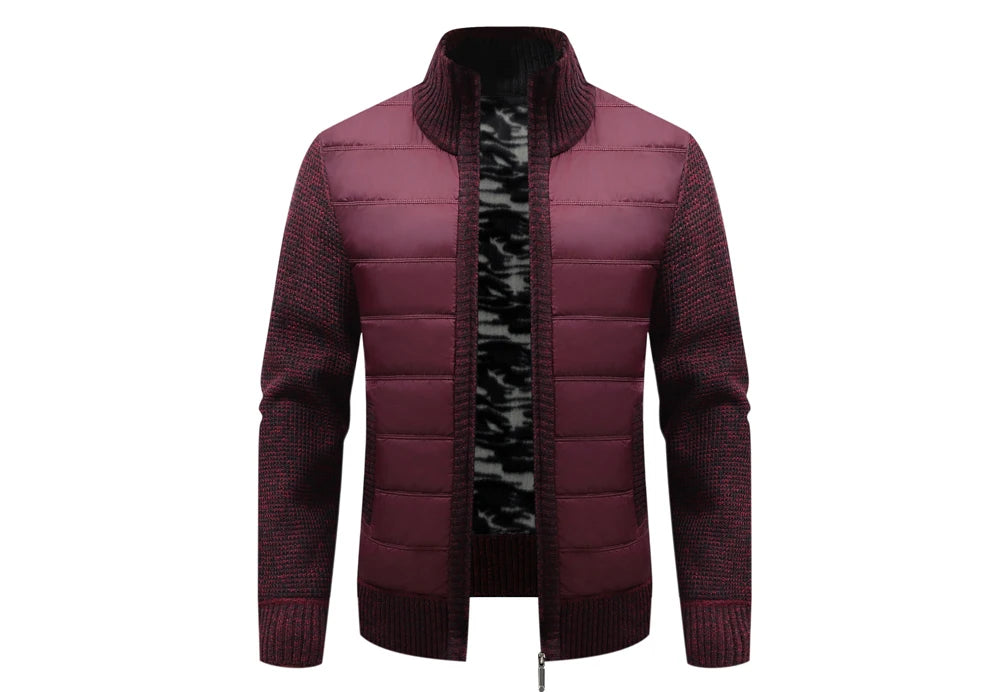 Winter Men Warm Cardigan Padded Jackets Fashion Men Fleece Lined knitwear Sweaters Cardigan Coats Men Windbreaker Knit Jacket