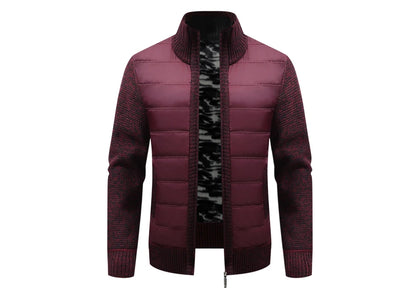 Winter Men Warm Cardigan Padded Jackets Fashion Men Fleece Lined knitwear Sweaters Cardigan Coats Men Windbreaker Knit Jacket