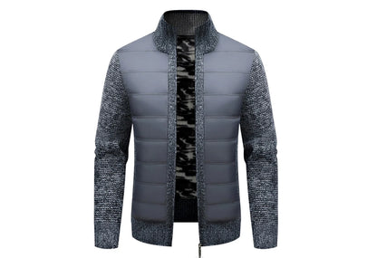 Winter Men Warm Cardigan Padded Jackets Fashion Men Fleece Lined knitwear Sweaters Cardigan Coats Men Windbreaker Knit Jacket