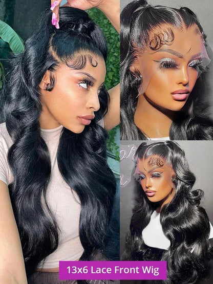 30 40 Inch Brazilian Human Wig 13x4 13x6 360 Body Wave Transparent 250 Density Lace Front Human Hair Wig Frontal For Black Women