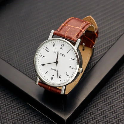 Men Watches Business Wrist Watch Luxury Leather Strap Analog Watches Quartz Wristwatches Clock Men Women Casual Simple Watch