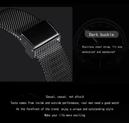 LIGE Fashion Mens Watches Top Brand Luxury Quartz Watch Men Casual Slim Mesh Steel Waterproof Sport Watch Relogio Masculino