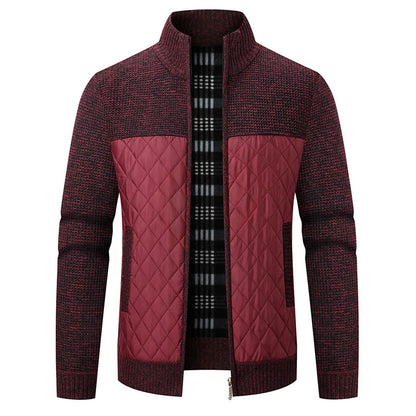 Winter Men Warm Cardigan Padded Jackets Fashion Men Fleece Lined knitwear Sweaters Cardigan Coats Men Windbreaker Knit Jacket
