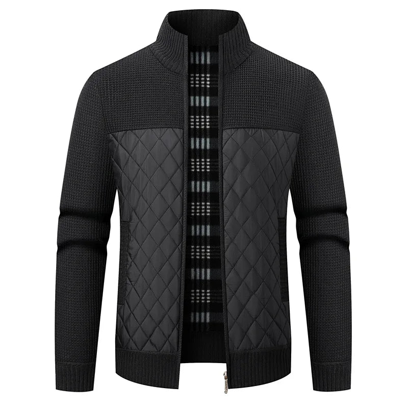 Winter Men Warm Cardigan Padded Jackets Fashion Men Fleece Lined knitwear Sweaters Cardigan Coats Men Windbreaker Knit Jacket