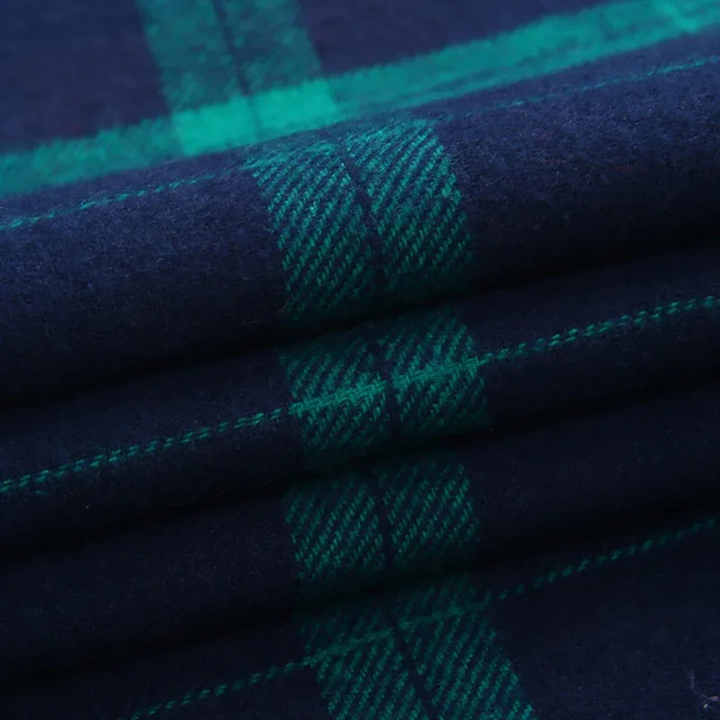 2025 Casual Men Plaid Spring Autumn Flannel Men Dress Shirts Fashion Long Sleeve Slim Fit Chemise Homme Cotton Male Shirt