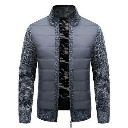 Winter Men Warm Cardigan Padded Jackets Fashion Men Fleece Lined knitwear Sweaters Cardigan Coats Men Windbreaker Knit Jacket