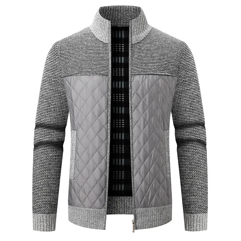 Winter Men Warm Cardigan Padded Jackets Fashion Men Fleece Lined knitwear Sweaters Cardigan Coats Men Windbreaker Knit Jacket