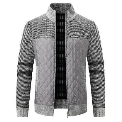 Winter Men Warm Cardigan Padded Jackets Fashion Men Fleece Lined knitwear Sweaters Cardigan Coats Men Windbreaker Knit Jacket