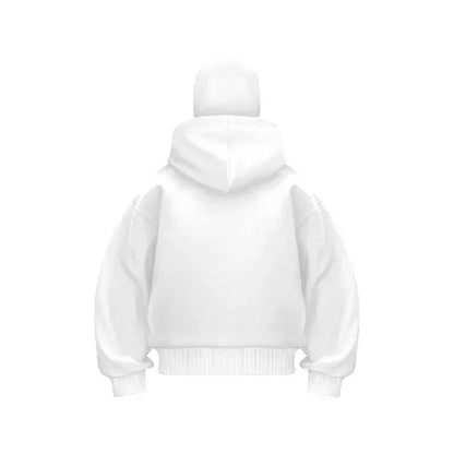 Unisex Double Hooded Fleece Sweatshirt Woman Balaclava Hoodie Half Zip Warm Outfit for Fall Winter Men Clothing Masked Outfit