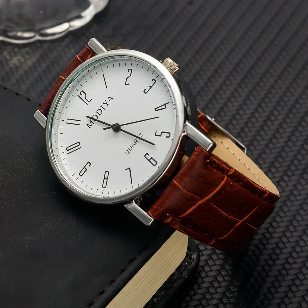 Men Watches Business Wrist Watch Luxury Leather Strap Analog Watches Quartz Wristwatches Clock Men Women Casual Simple Watch