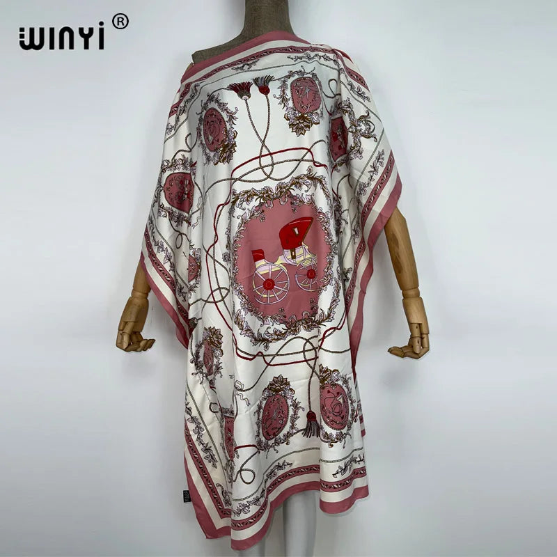 Printed Dresses For Women 2022 Fashion Design Loose Dress Batwing Maxi Long Femme Vestidos Summer Autumn Party Elegant Dress
