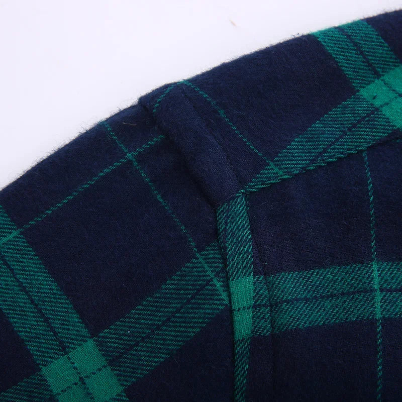 2025 Casual Men Plaid Spring Autumn Flannel Men Dress Shirts Fashion Long Sleeve Slim Fit Chemise Homme Cotton Male Shirt