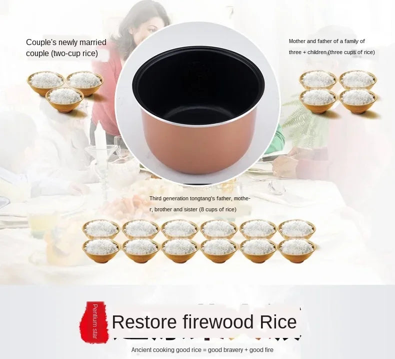 Electric Rice Cooker 5L Timing Reservation Food Heating Pressure Cooking Steamer 2-8 People Soup Stew Pot Cake 24H EU US