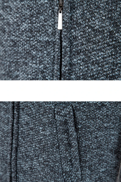 2023 Winter Thick Cardigan Mens Sweater Zipper Hooded Fashion Warm Slim Fit Knitted Sweater Male Fleece Hoodies Coats Men M-4Xl