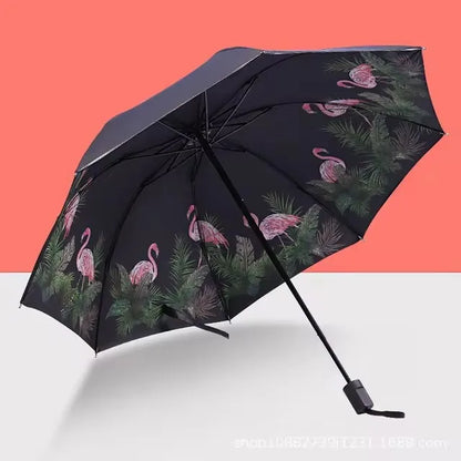 Blue Sky White Clouds Painting Inside Umbrella Men And Women Flower Sun Anti-uv Umbrellas Ladies Parasol Folding Paraguas Gifts
