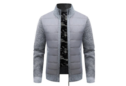 Winter Men Warm Cardigan Padded Jackets Fashion Men Fleece Lined knitwear Sweaters Cardigan Coats Men Windbreaker Knit Jacket