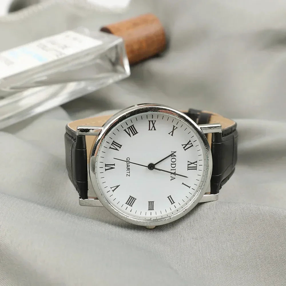 Men Watches Business Wrist Watch Luxury Leather Strap Analog Watches Quartz Wristwatches Clock Men Women Casual Simple Watch