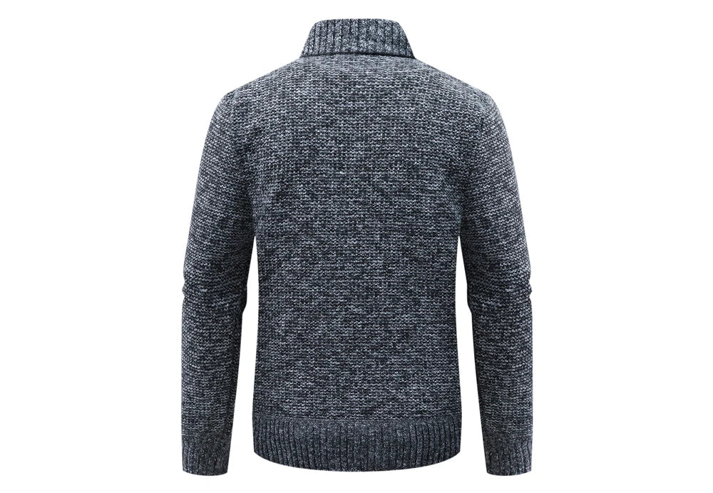 Winter Men Warm Cardigan Padded Jackets Fashion Men Fleece Lined knitwear Sweaters Cardigan Coats Men Windbreaker Knit Jacket