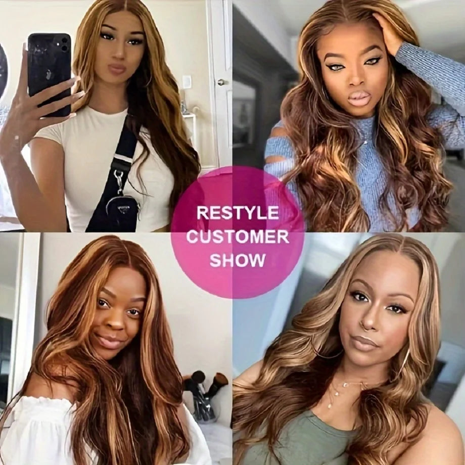 30 32 Inch Highlight Wig Human Hair 13x4 Honey Blonde Body Wave Lace Front Wig Brazilian Hair Wigs For Women Hd Lace Frontal Wig