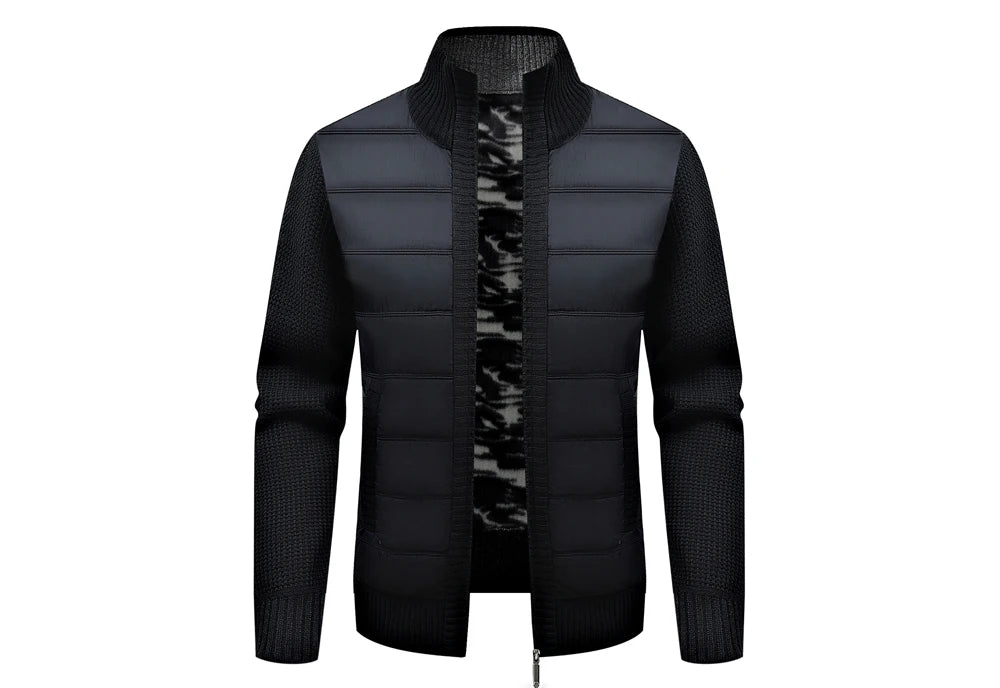 Winter Men Warm Cardigan Padded Jackets Fashion Men Fleece Lined knitwear Sweaters Cardigan Coats Men Windbreaker Knit Jacket