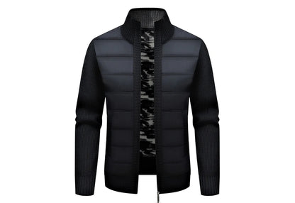Winter Men Warm Cardigan Padded Jackets Fashion Men Fleece Lined knitwear Sweaters Cardigan Coats Men Windbreaker Knit Jacket