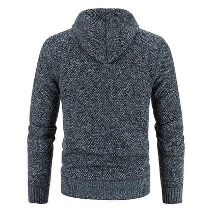 2023 Winter Thick Cardigan Mens Sweater Zipper Hooded Fashion Warm Slim Fit Knitted Sweater Male Fleece Hoodies Coats Men M-4Xl