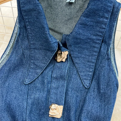 Denim Dress Women Long Dresses High Waist A Line Vestidos Turn Down Collar Sleeveless Elegant Y2k Streetwear Mom Jeans Slim 2025