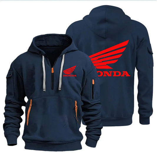 Men's Clothing Hoody Hoodie Motorcycle Jacket Honda Wing Logo Print Sweatshirt Pullover Trendy Biker Jacket Autumn and winter
