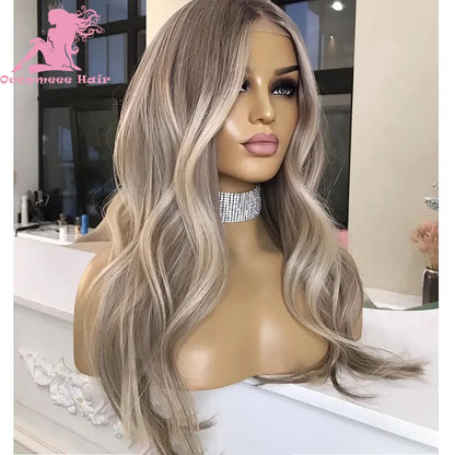 Highlight Human Hair Wigs For Women13X6 Lace Frontal Human Hair Wig Full Lace Wig Transparent Lace Natural Wave Brazilian Hair