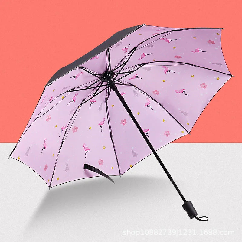 Blue Sky White Clouds Painting Inside Umbrella Men And Women Flower Sun Anti-uv Umbrellas Ladies Parasol Folding Paraguas Gifts