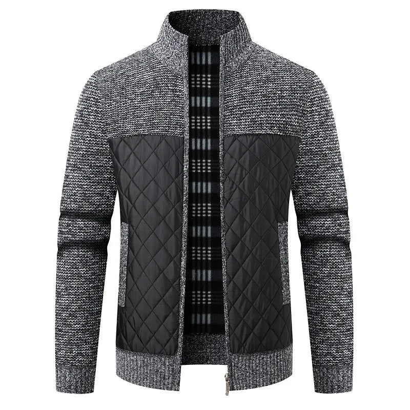 Winter Men Warm Cardigan Padded Jackets Fashion Men Fleece Lined knitwear Sweaters Cardigan Coats Men Windbreaker Knit Jacket
