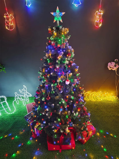 Christmas Decoration Star String Lights LED Outdoor Yard Christmas Tree Toppers Star Light Waterfall Tree Holiday Garland Light