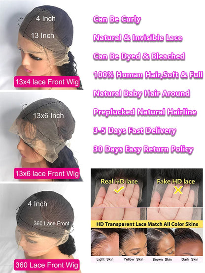 13x4 Body Wave Lace Front Wig 360 Full Lace Human Hair Wig 13x6 Transparent Hd Pre Plucked Lace Frontal Brazilian Wigs For Women