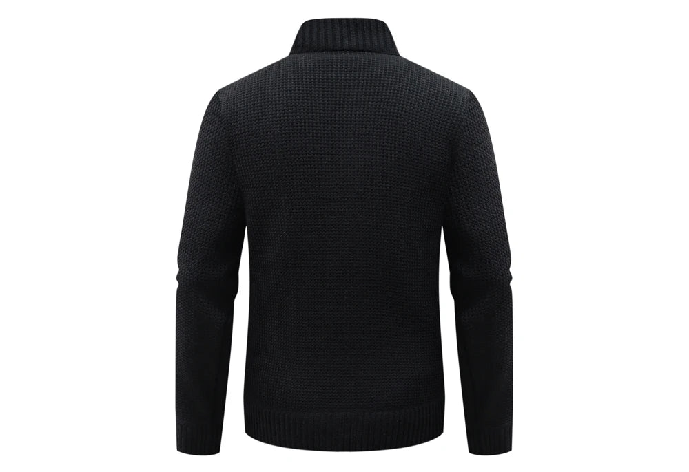 Winter Men Warm Cardigan Padded Jackets Fashion Men Fleece Lined knitwear Sweaters Cardigan Coats Men Windbreaker Knit Jacket